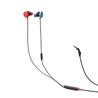 JBL Quantum 50N - Blue & Red - Wired in-ear gaming headset with volume slider and mic mute - Hero